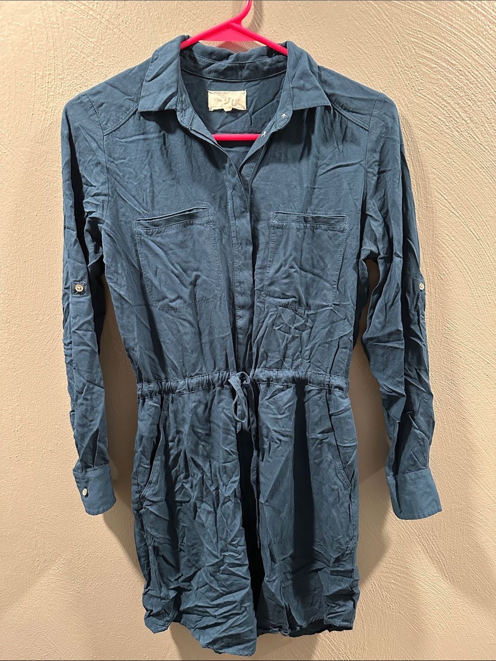 Lou & Grey Blue Drawstring Shirtdress